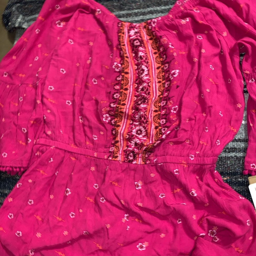 Pink tribal print romper